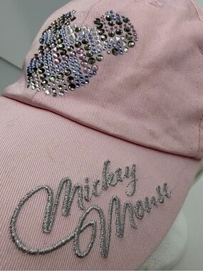 Disney Parks Minnie Mouse Rhinestone Pink Hat Adult Adjustable
